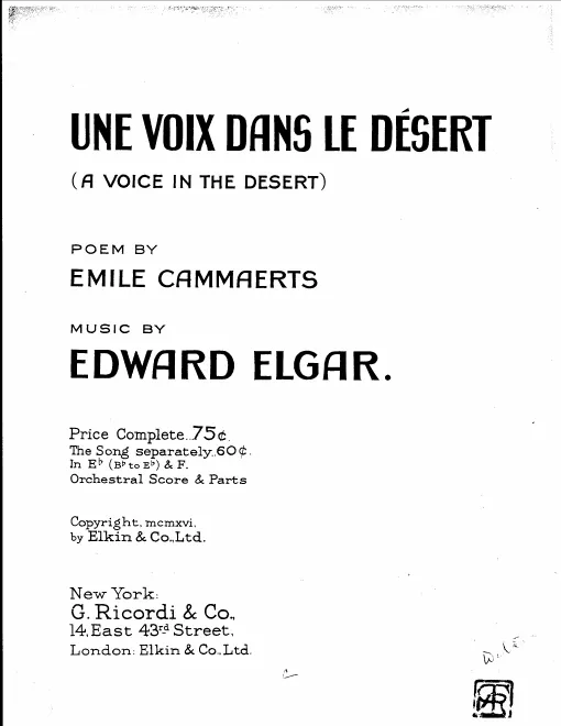 First page of Une voix dans le désert