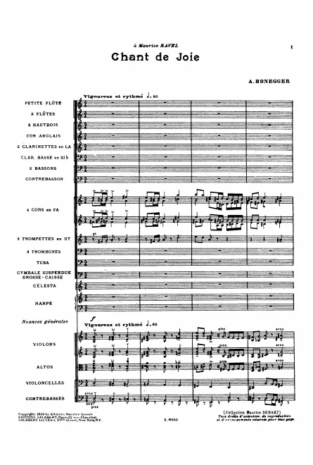 First page of Chant de joie