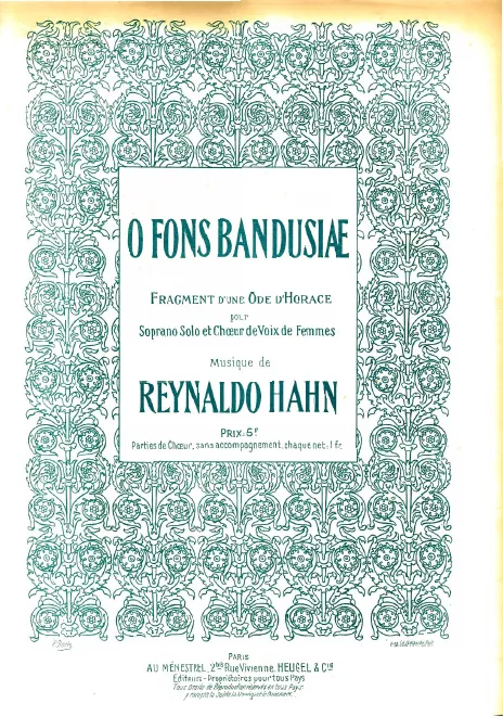 First page of Ô fons Bandusiae! for Soprano and Female Chorus