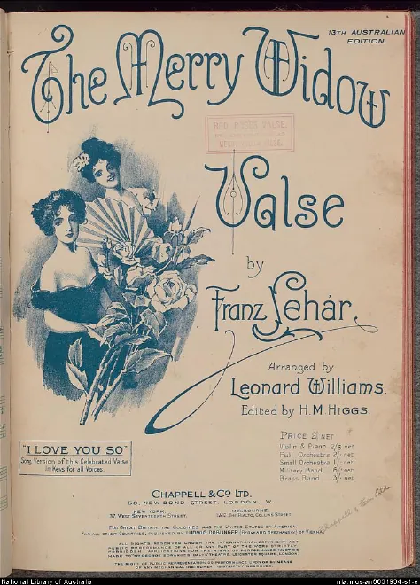 First page of Die lustige Witwe ; The Merry Widow