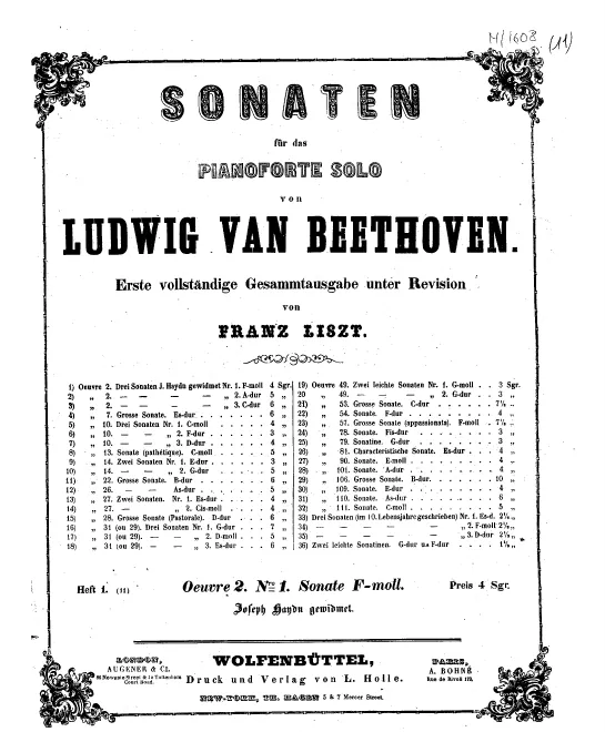First page of L. van Beethoven's sämmtliche Compositionen