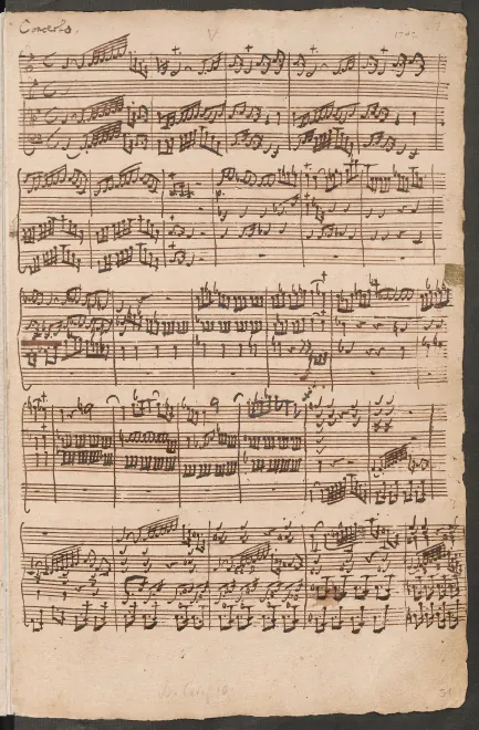 First page of Harpsichord Concerto in G major