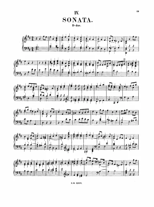 First page of Sonata in D