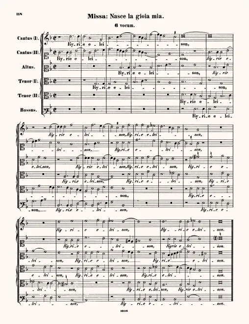 First page of Missa Nasce la gioja mia
