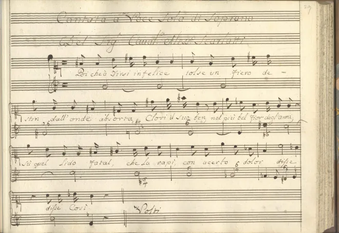 First page of Poiché a Tirsi infelice
