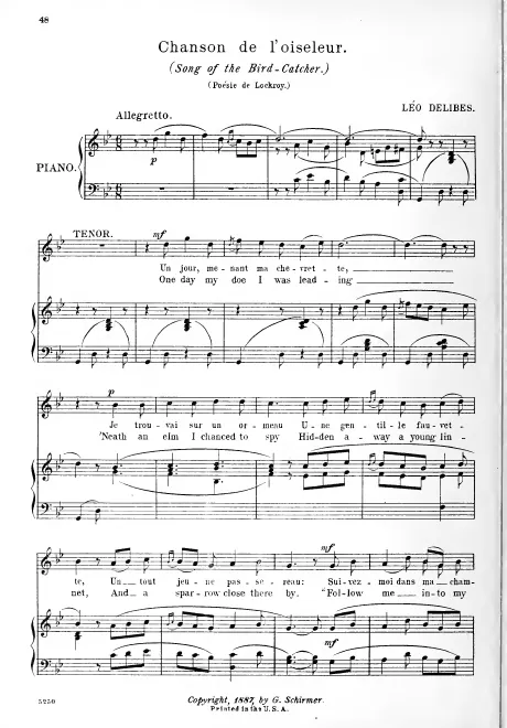 First page of Chanson de l'oiseleur