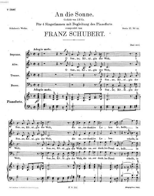 First page of An die Sonne