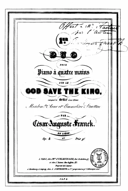 First page of Piano Duo No.1 sur le "God Save the King"