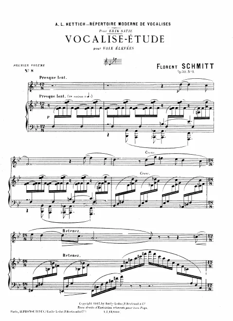 First page of Vocalise étude