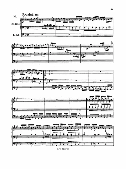 First page of Prelude and Fugue in B-flat major