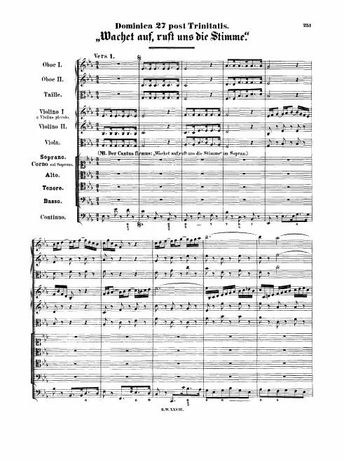 First page of Wachet auf, ruft uns die Stimme