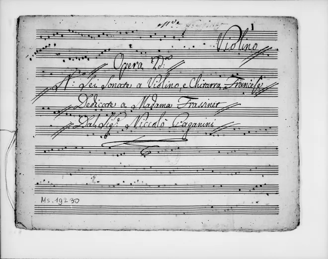 First page of 6 Lucca Sonatas, MS 10