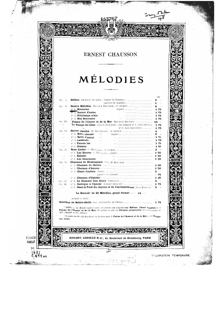 First page of 4 Mélodies