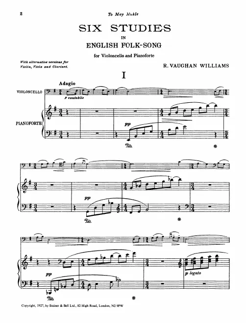 First page of 6 Studies in English Folksong
