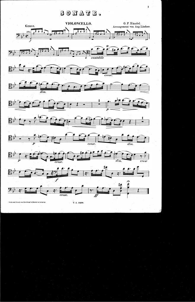 First page of Oboe Concerto in G minor