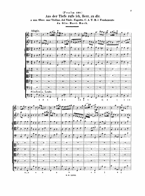First page of Aus der Tiefe rufe ich, Herr, zu dir