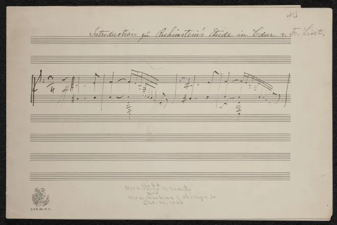 First page of Einleitung und Coda zu Anton Rubinsteins Etude, S.554a
