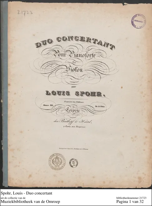 First page of Duo concertant