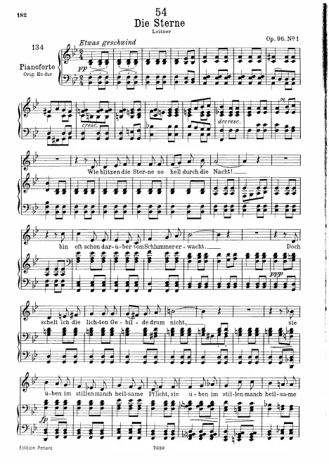 First page of Die Sterne, D.939