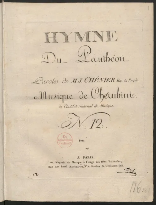 First page of Hymne du Panthéon