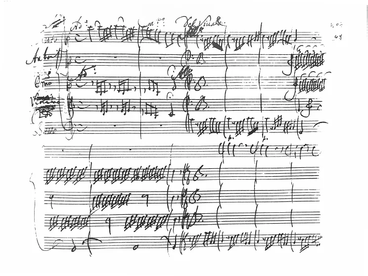 First page of Concerto for Recorder, Oboe, 2 Violins and Continuo in C major