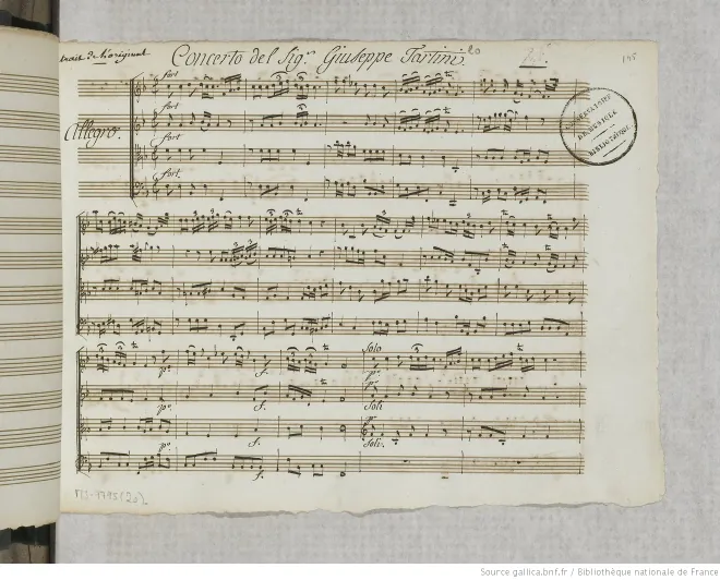 First page of Violin Concerto in F major