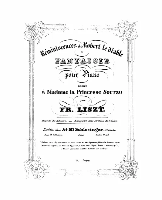 First page of Réminiscences de Robert le diable