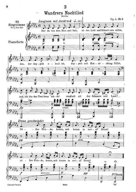 Complete Score (Low voice, transposed to )