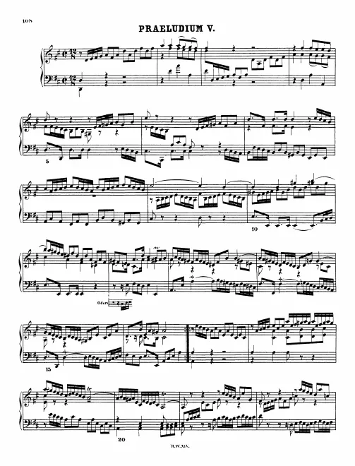 First page of Prelude and Fugue in D major