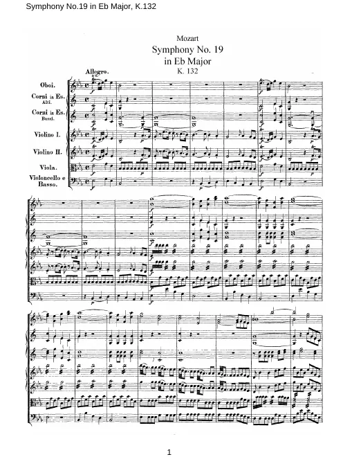 First page of Symphony No.19
