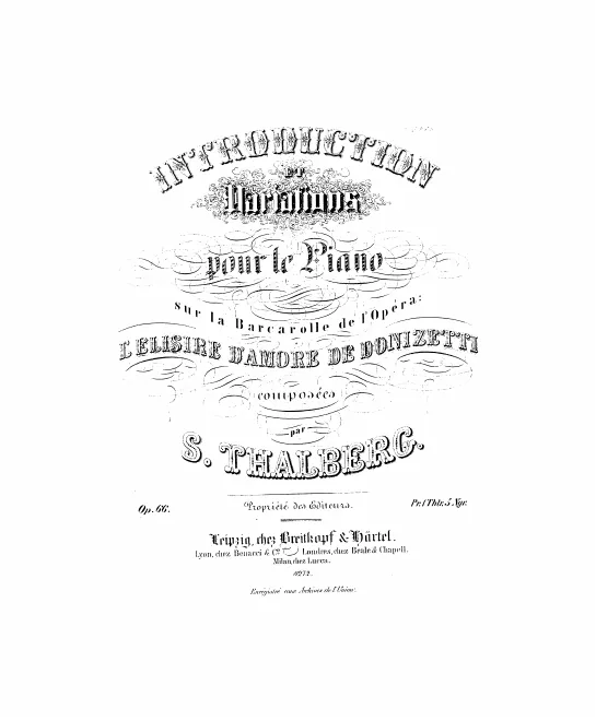 First page of Introduction et variations sur la barcarolle de l'opéra 'L'elisir d'amore'
