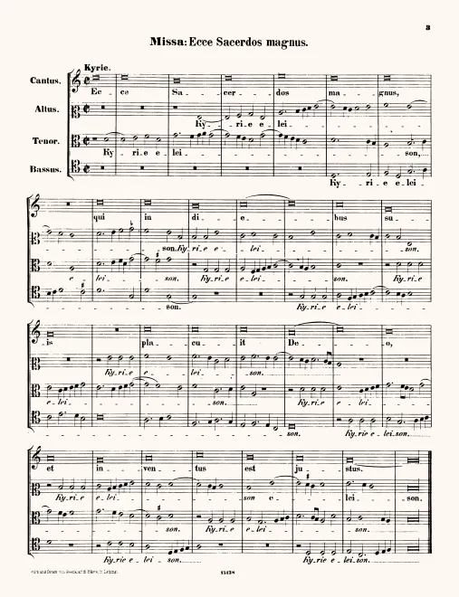 First page of Missa Ecce sacerdos magnus