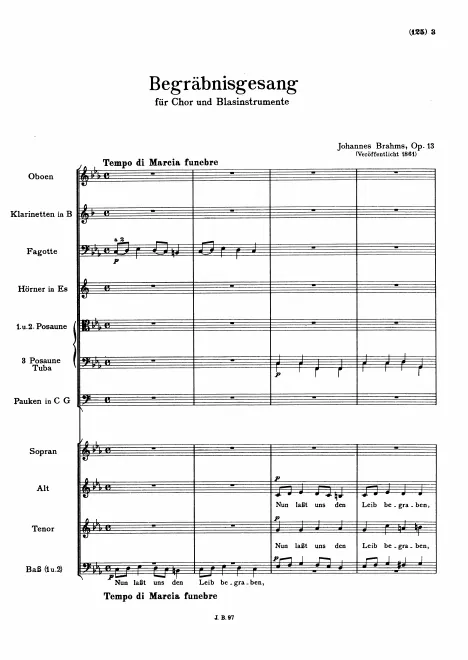 First page of Begräbnisgesang