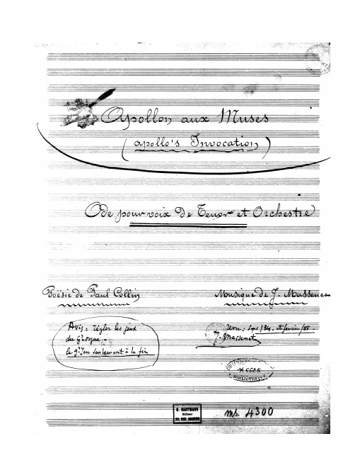 First page of Apollon aux muses