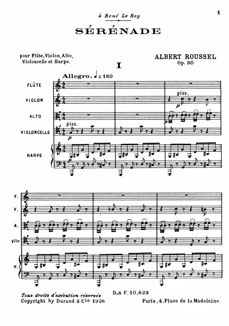 First page of Sérénade