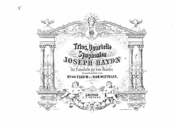First page of Trios, Quartette und Symphonien von Joseph Haydn