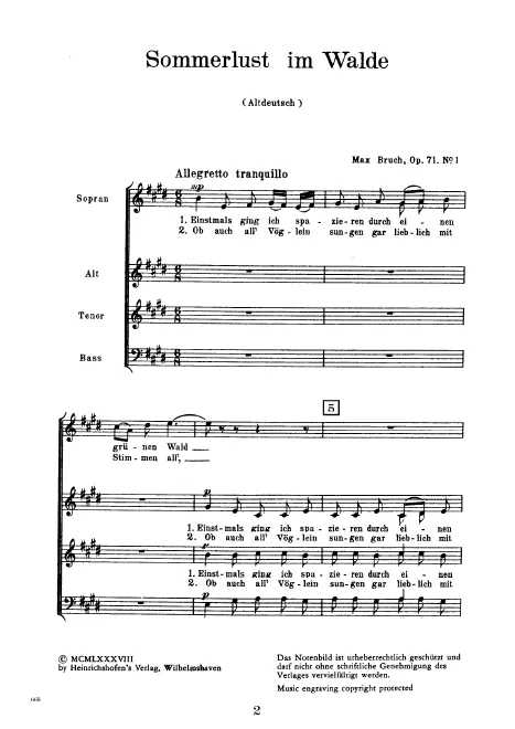 First page of 7 Lieder für gemischten Chor