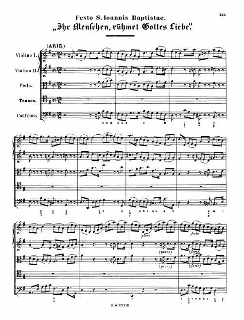 First page of Ihr Menschen, rühmet Gottes Liebe