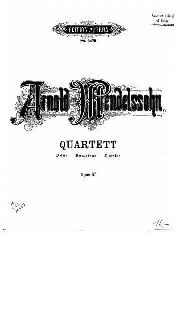 First page of String Quartet