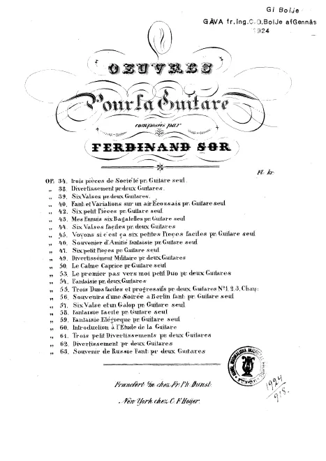 First page of 6 Valses et un galop