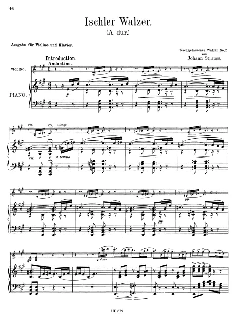 First page of Ischler Walzer, Op. posth.