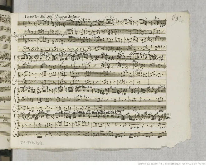 First page of Violin Concerto in D major