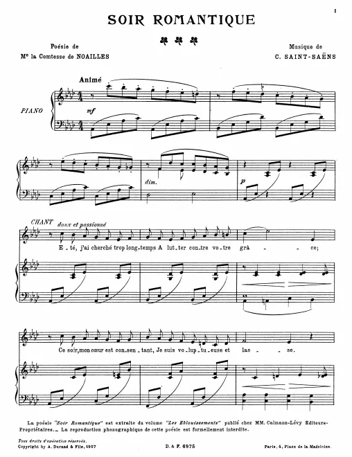 First page of Soir romantique