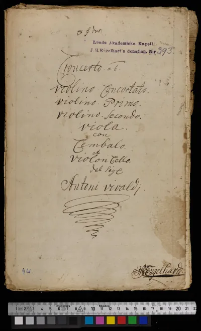 First page of Violin Concerto in F major, RV 294