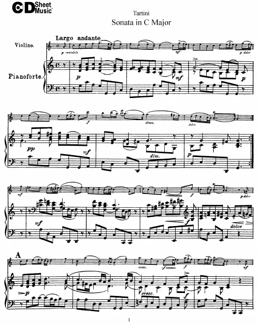 First page of Violin Sonata in C major