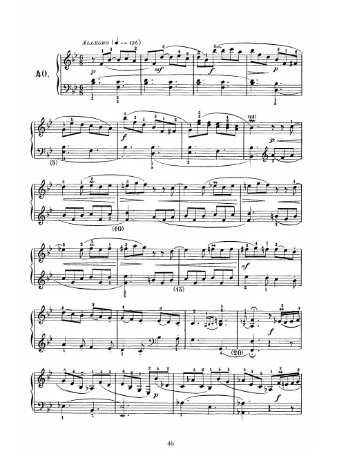 First page of Keyboard Sonata in B-flat major