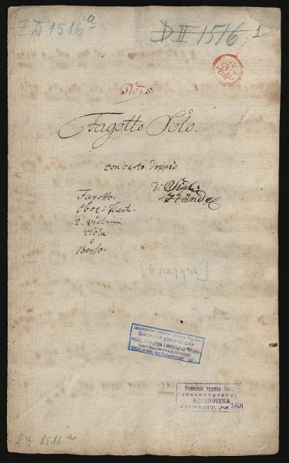 First page of Concerto for Oboe and Bassoon in C minor