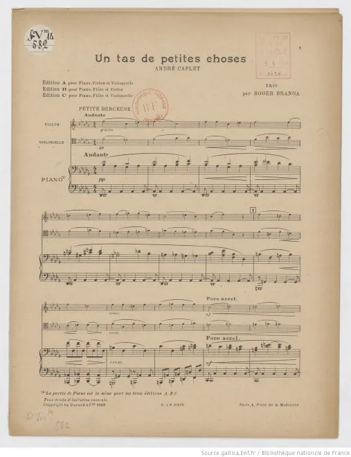 First page of Un tas de petites choses