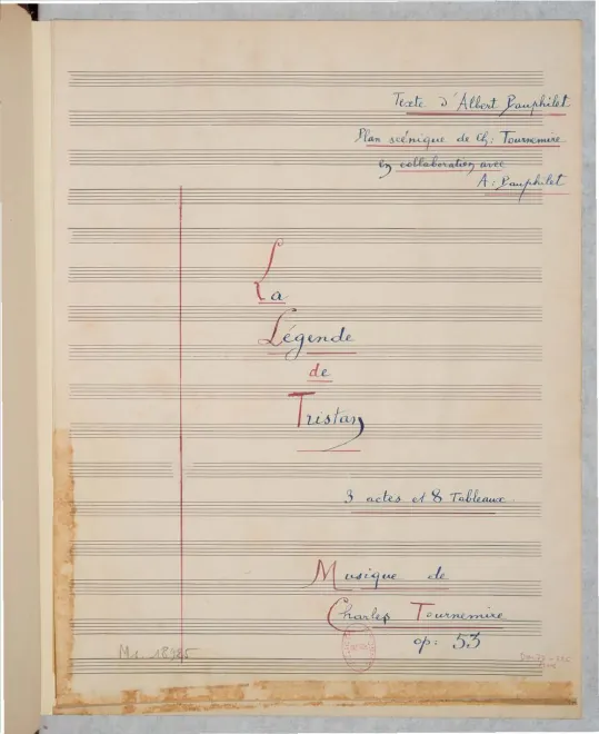 First page of La Légende de Tristan
