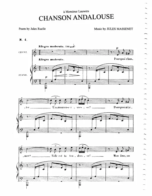 First page of Chanson andalouse